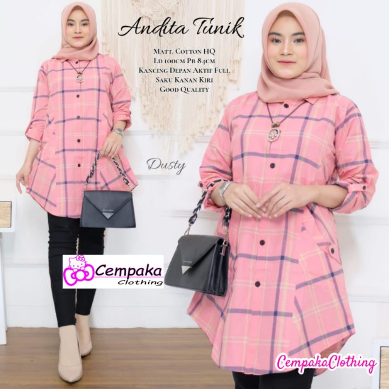 Tunik Kotak Terbaru/Tunik Katun / Tunik wanita jumbo