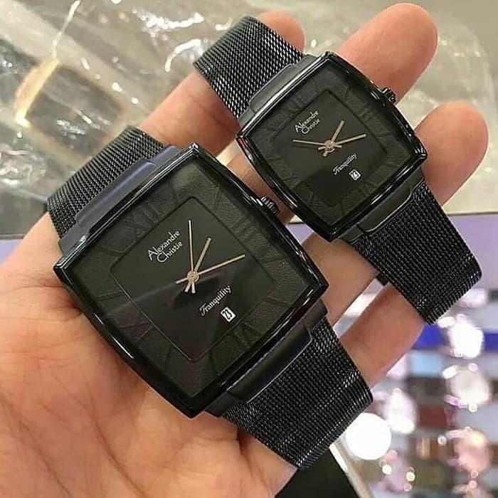 Sangat Populer Jam Tangan Alexandre Christie Couple Ac 8329 Fullblack Tali Pasir