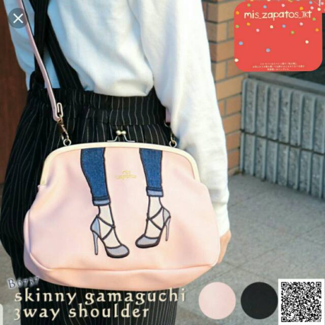 DIJAMIN ASLI  Tas Mis Zapatos B-6737 original import Jepang clutch sling bag promo