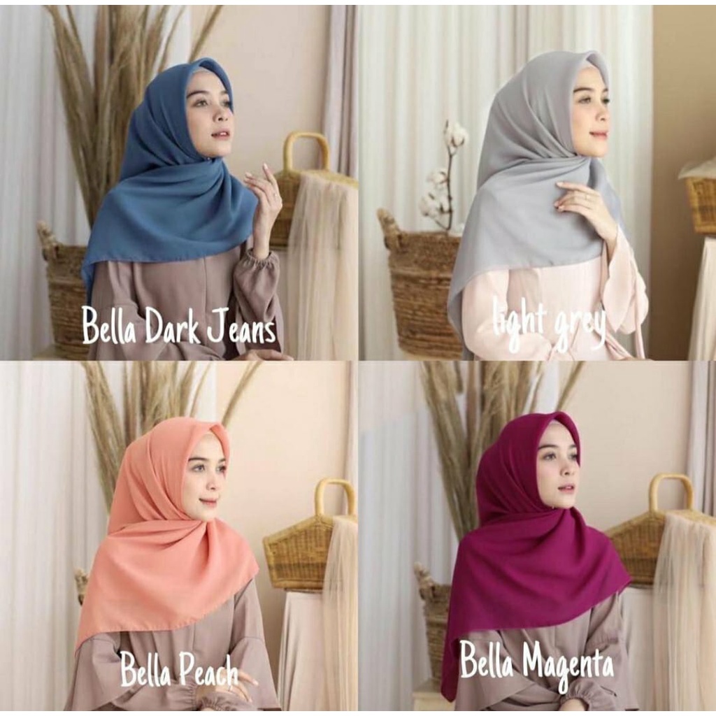 HIJAB SEGI EMPAT BELLA SQUARE / HIJAB POLOS/ HIJAB VIRAL