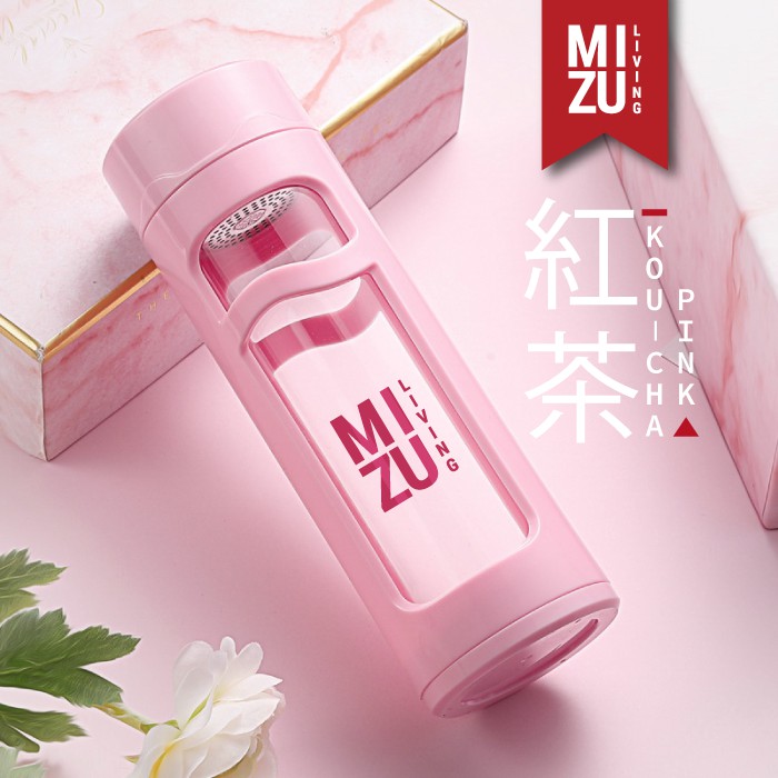KOU-CHA Glass Water Bottle Botol Air Minum Kaca Tumbler 350ml Saringan Teh Infused Water BPA-Free-8
