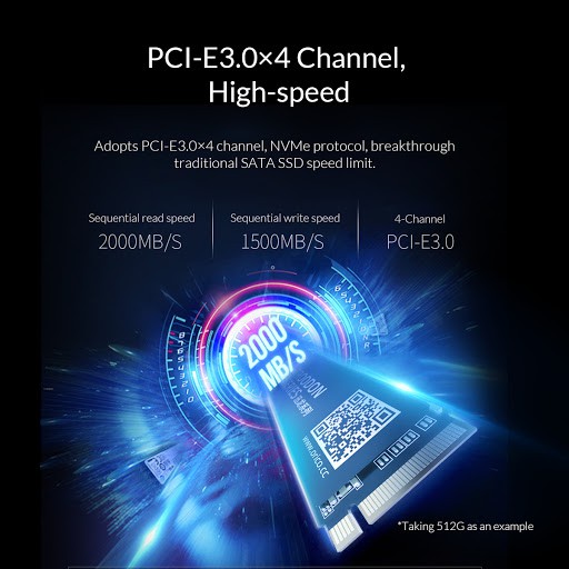 Ssd m2 nvme orico 128gb 2280 tlc 3d nand flash troodon v500 - pcie 3.0 m.2 m-key 1.3
