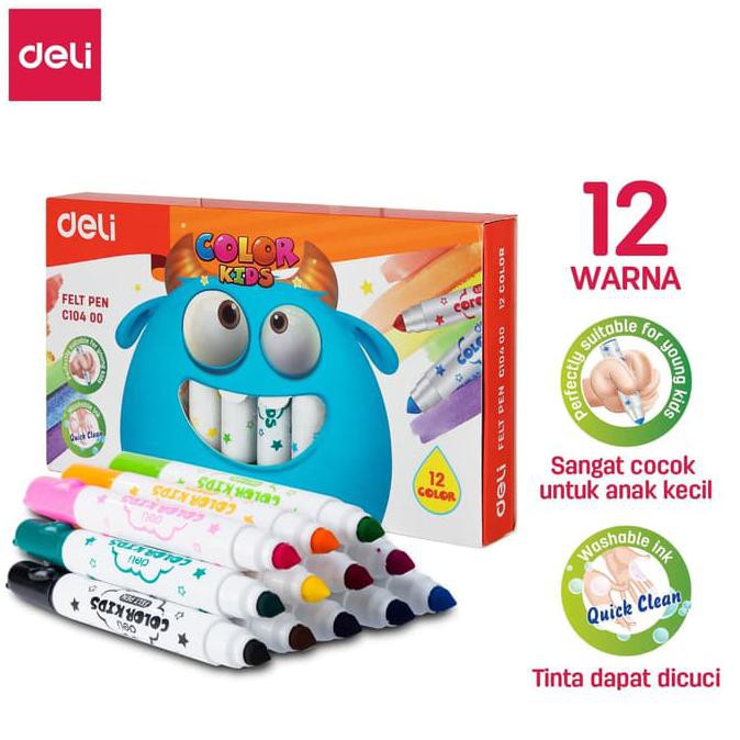 

DISKON Deli EC10400 Spidol Warna Washable 1.0-5.0mm 12C