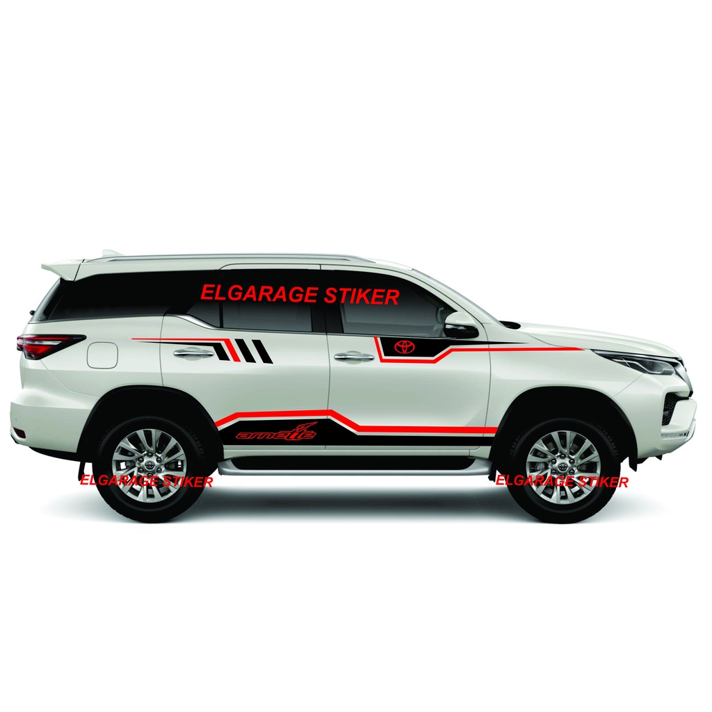 Stiker mobil toyota fortuner stiker list body mobil fortuner cutting stiker body samping fortuner