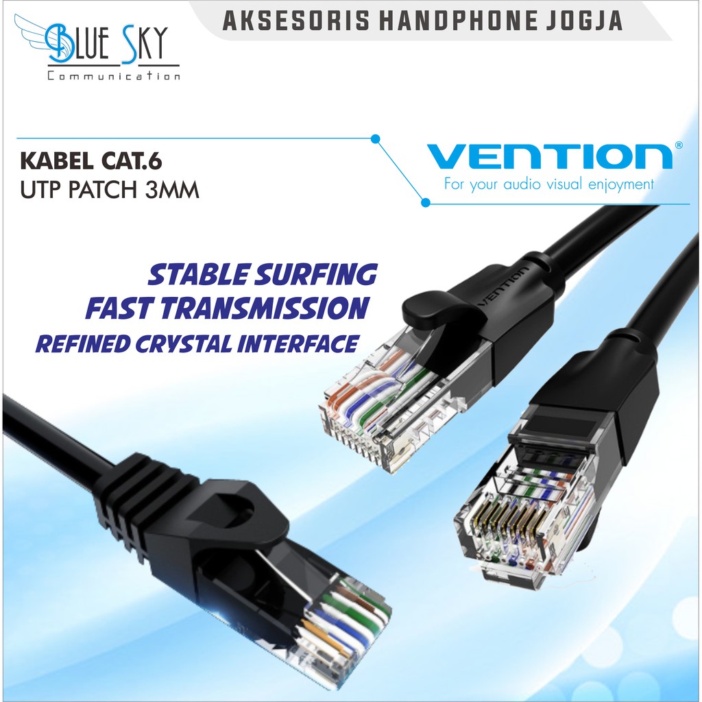 KABEL LAN RJ45 CAT.6 UTP PATCH VENTION 3M / IBEBI