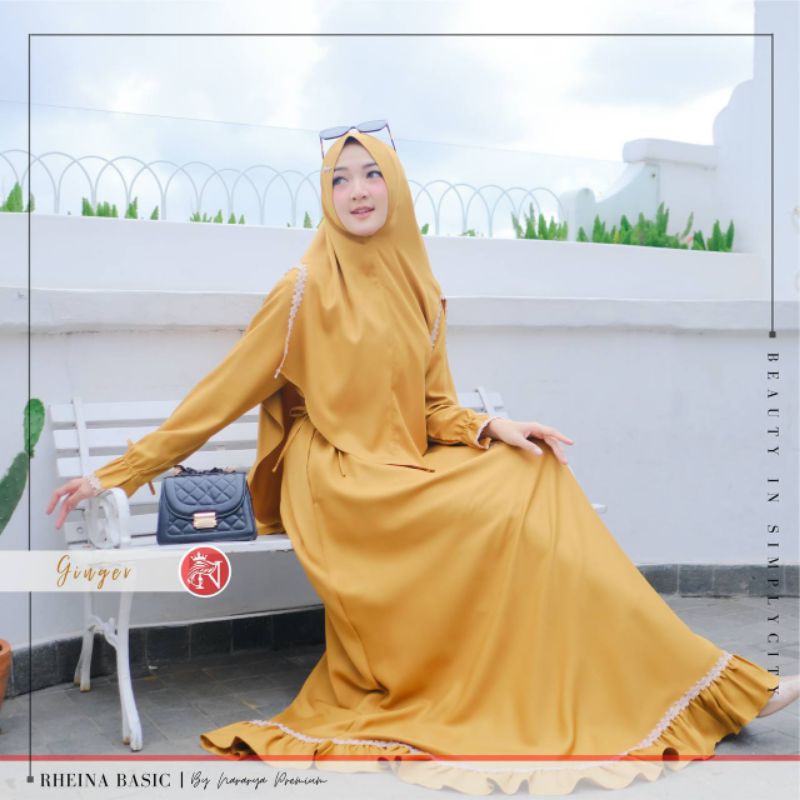 Ready stock rheina by nararya premium/gamis premium/gamis syar'i/nararya premium/gamis rheina