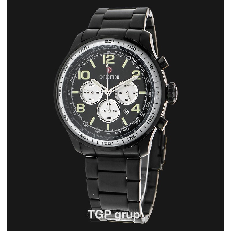 Expedition 6728 E 6728 MC BIPBABU Man Chronograph Black Dial Stainless Steel