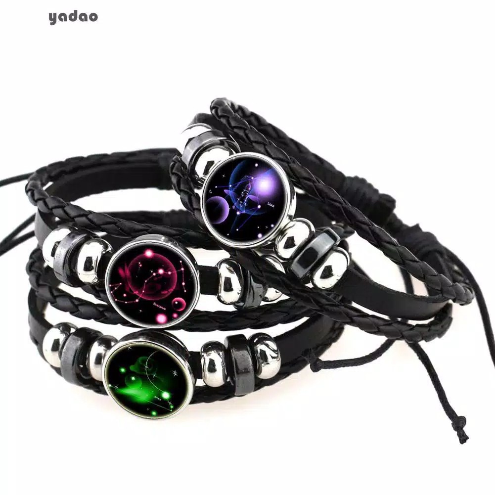 ⭐Gogoland⭐ A004 GELANG ZODIAK GLOW IN THE DARK GELANG UNISEX GELANG WANITA PRIA GELANG KOREA COD-5