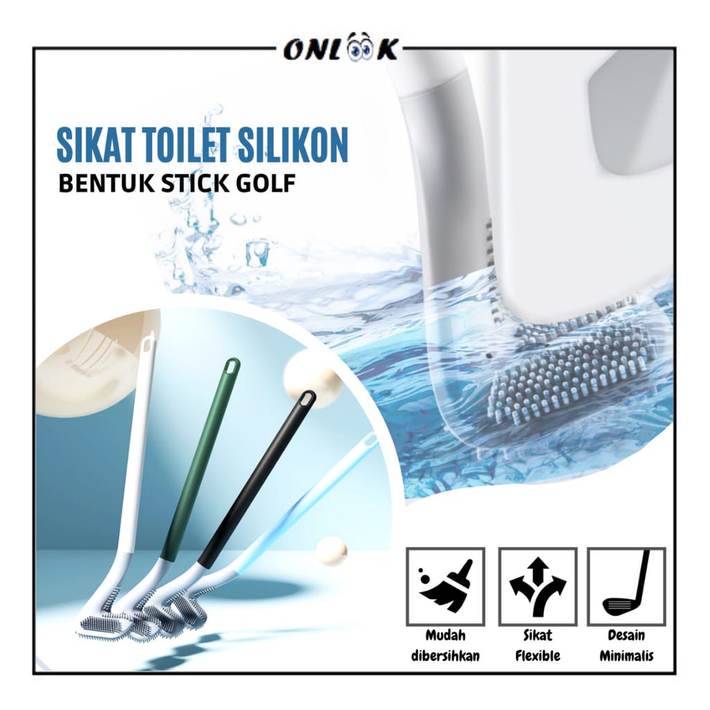 PIYOSHI08 ~ Sikat Pembersih Toilet Silikon Bentuk Stick Golf Silicone Toilet Brush Sikat WC Fleksibel PR84