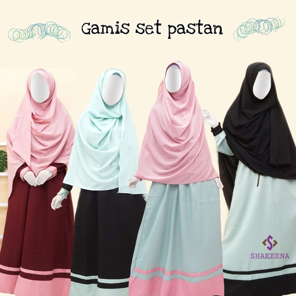 Gamis mosscrepe set pashmina