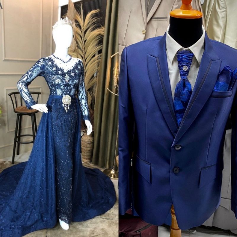 CAUPLE  GAUN  PENGANTEN DUYUNG //CAUPLE JAS PREMIUM / GAUN DRESS WEDDING /BAJU PENGANTIN COUPLE/KEBAYA PENGANTIN BEREKOR/GAUN SLIM MEWAH/BAJU PENGANTIN MODERN