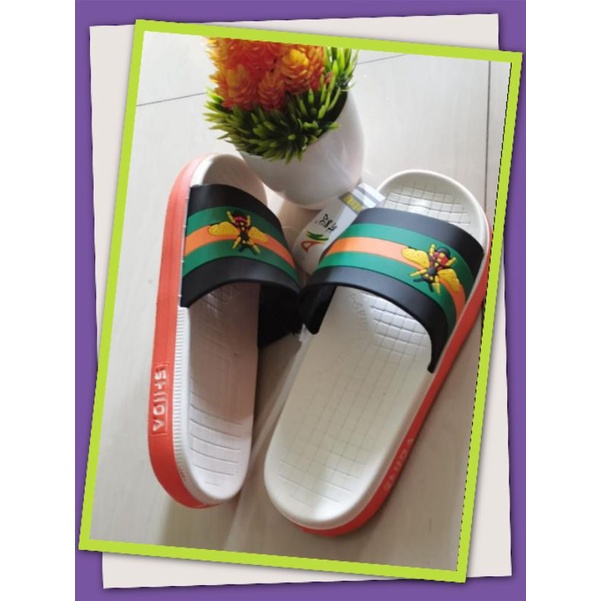 Sandal Fashion Pria Guccii Rainbow Realpic Import High Quality