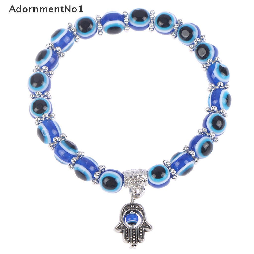 (AdornmentNo1) 2021 Gelang Tangan Manik-Manik Kaca Motif Mata Iblis Biru Untuk Perhiasan Pria / Wanita