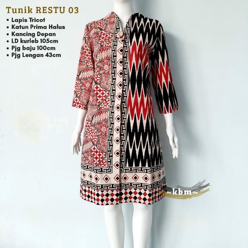 Tunik Batik Unthel Lapis Tricot | Tunik Batik Restu