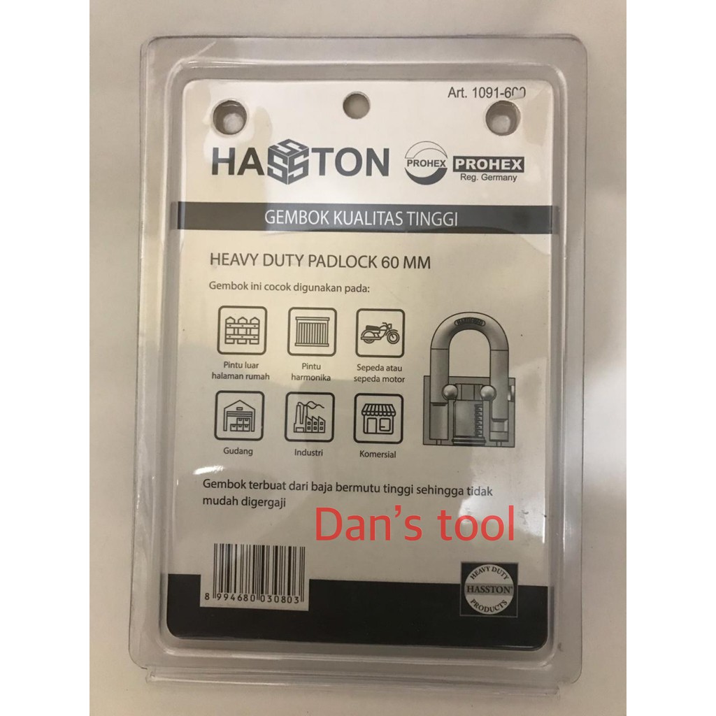 Gembok Model Pelor / Gembok Pintu HASSTON 60 mm Chrome Panjang