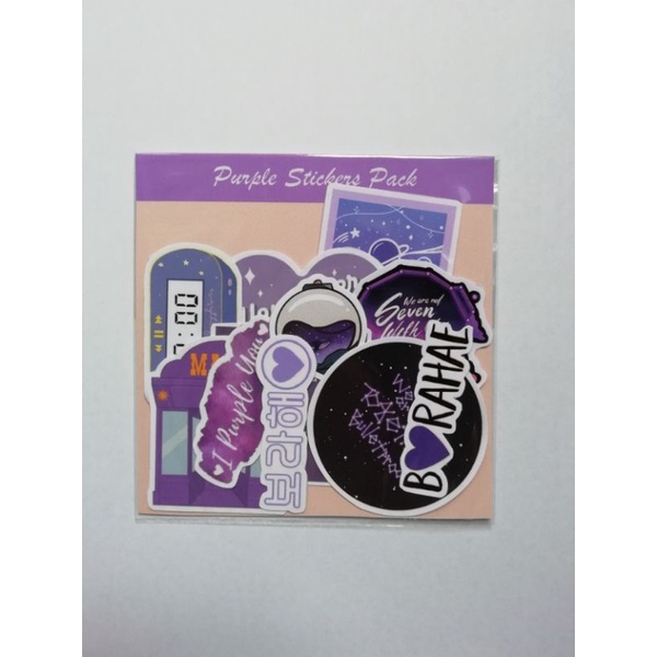 

[ST-P-01] Purple Stikers Pack Stickers Borahae Stickers I Purple You Sticker Purple Sticker set Purple