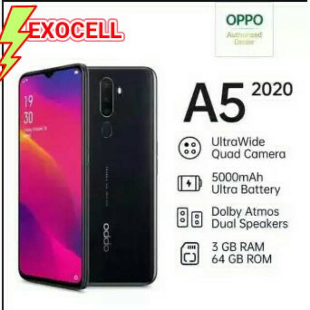 Oppo A5 Baru 2020, Garansi Resmi, Ram 3/4Gb, Internal 64