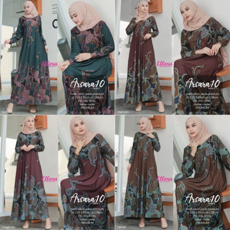Gamis cantik Arsara #10 Maxy set Matt Calvin Jeans Premium