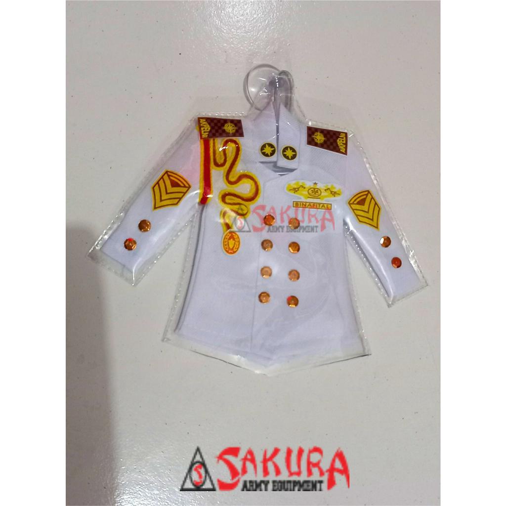 Gantungan Kaca Miniatur Baju AKPELNI Pelayaran Putih