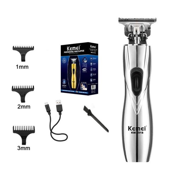 Kemei Hair Trimmer KM-2918 USB Rechargeable Hair Clipper / Alat Cukur