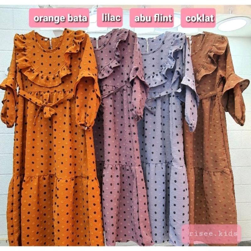 gamis rubi anak/midi dress rubi anak/gamis anak bahan crinkel rubi