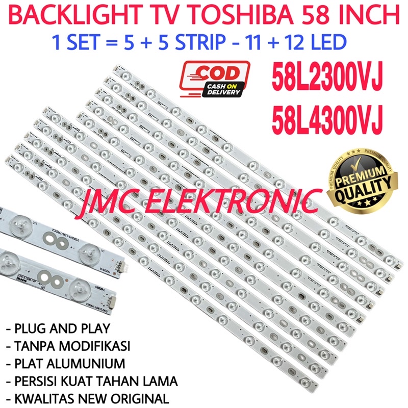 BACKLIGHT TV LED TOSHIBA 58 INC 58L2300VJ 58L2300 58L4300VJ 58L4300 LAMPU BL 58IN 23 LED