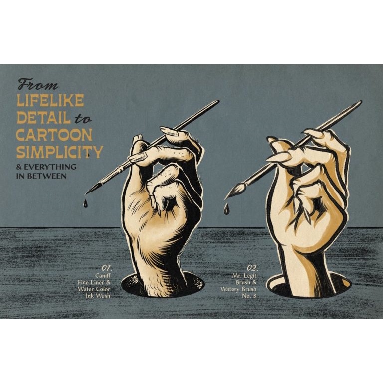 Procreate Brush - Rusty Nib Distressed Inking Brushset