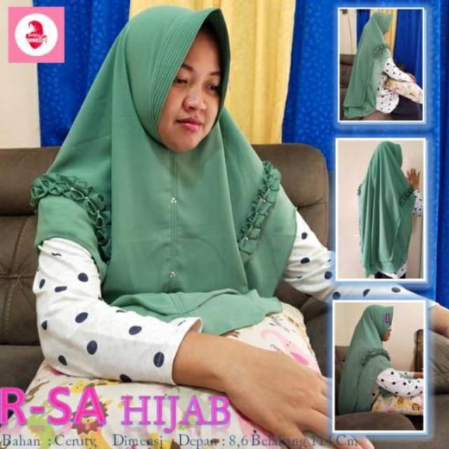 Hijab Bergo R-SA Pet Antem Bahan Jilbab Ceruty