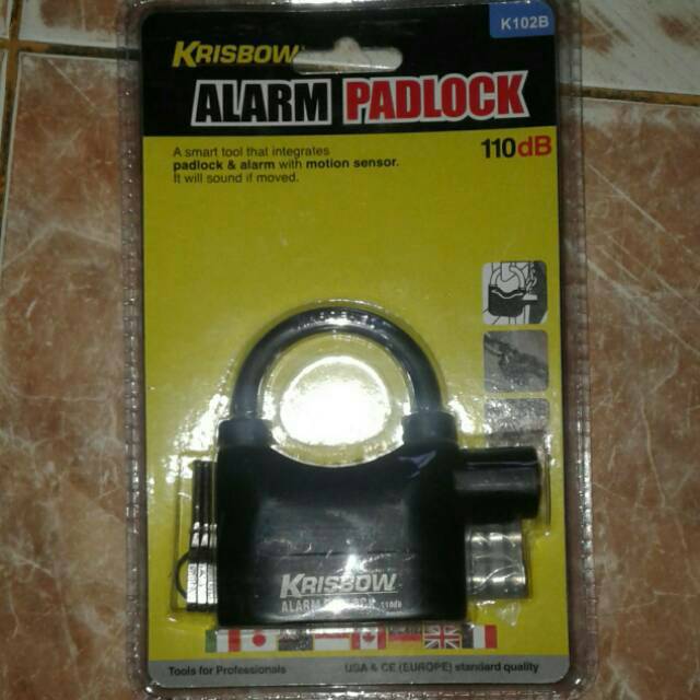Gembok alarm krisbow 110 dB original