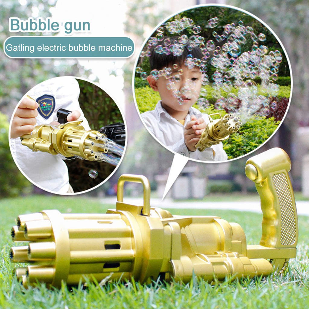 Bubble Gun Mainan Anak Gatling Electric Tembakan Pistol Balon Gelembung Busa Sabun Blower Machine-3