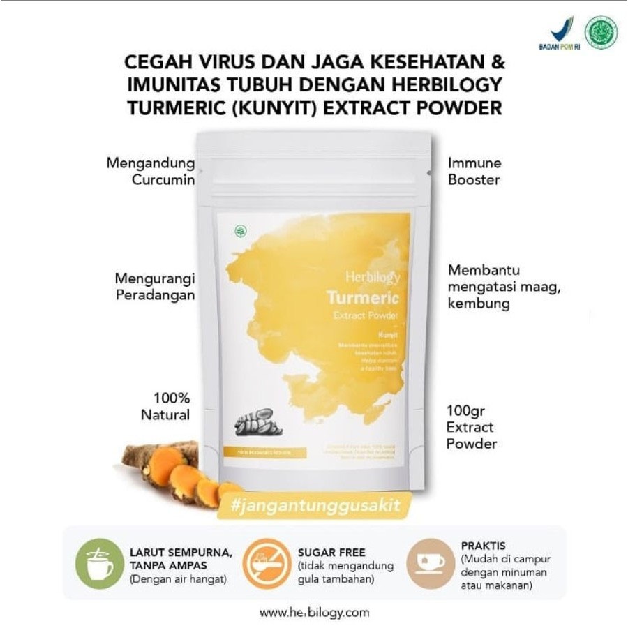 HERBILOGY Turmeric Extract Powder (Kunyit) 100g