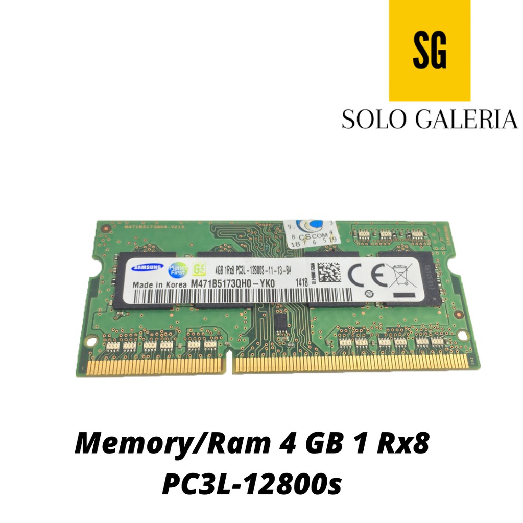Memory/Ram 4 GB 1 Rx8 Pc3L-12800s
