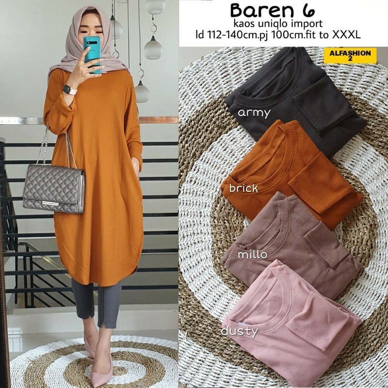 MC- Atasan Kaos Wanita SUPER JUMBO LD 130 Baren #6 by Alfashion Solo