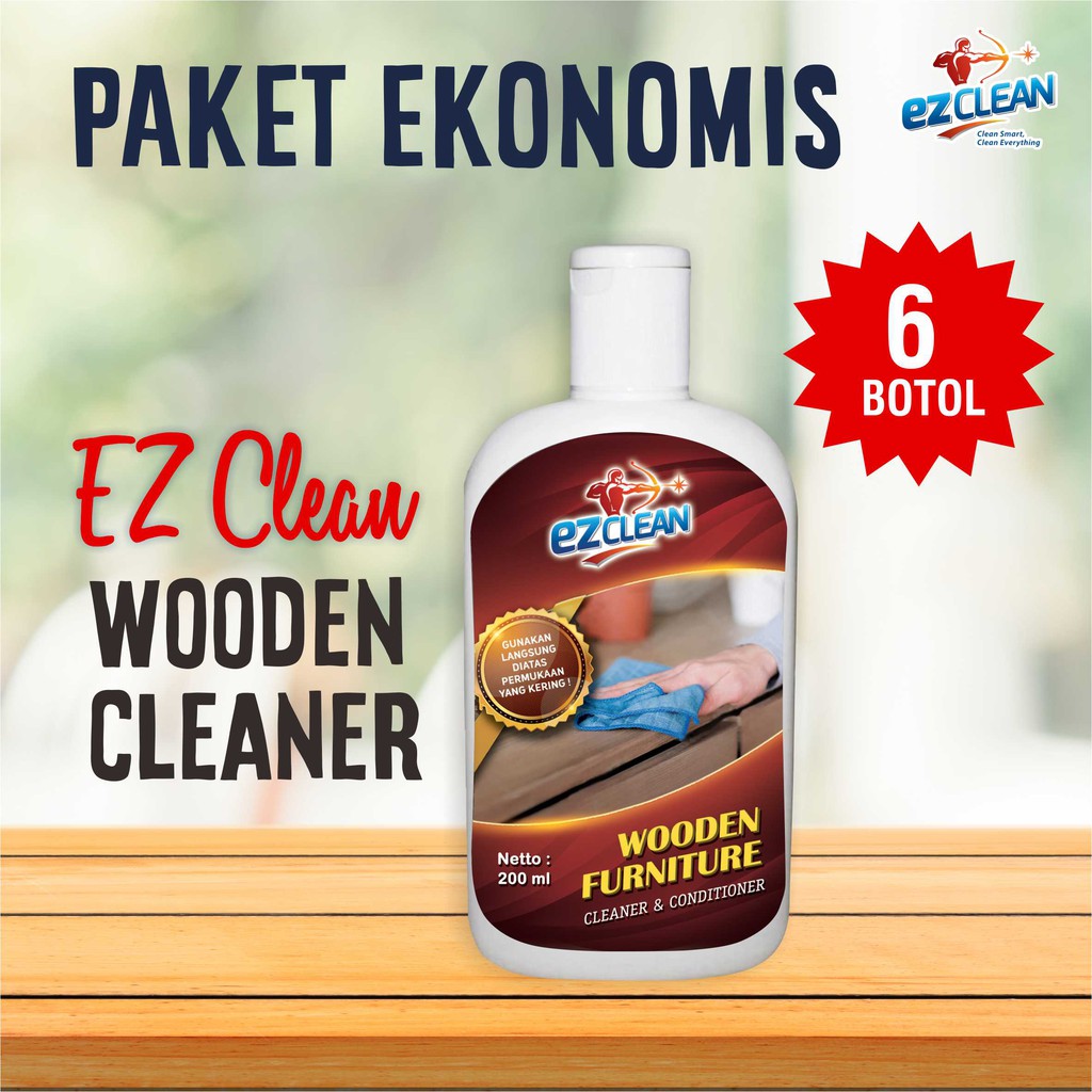 EZCLEAN PAKET EKONOMIS 6 BOTOL PEMBERSIH KAYU WOOD CLEANER 