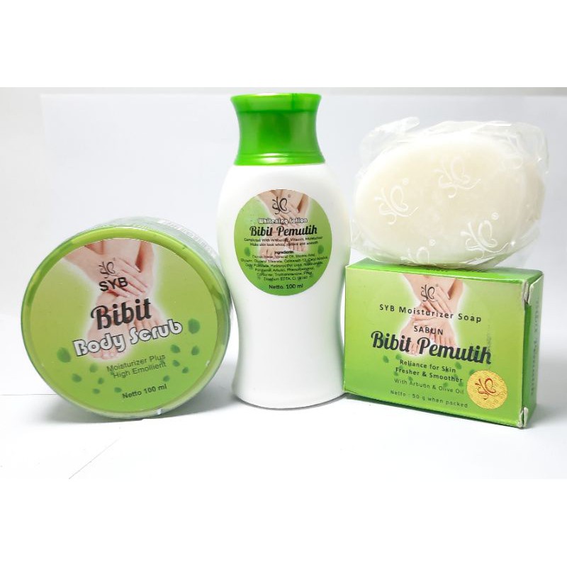 [COD] Paket Bibit Pemutih SYB 3in1 Lotion + Sabun + Body Scrub AMPUH Memutihkan Kulit Secara Alami Selama 10 Hari - ORIGINAL BPOM