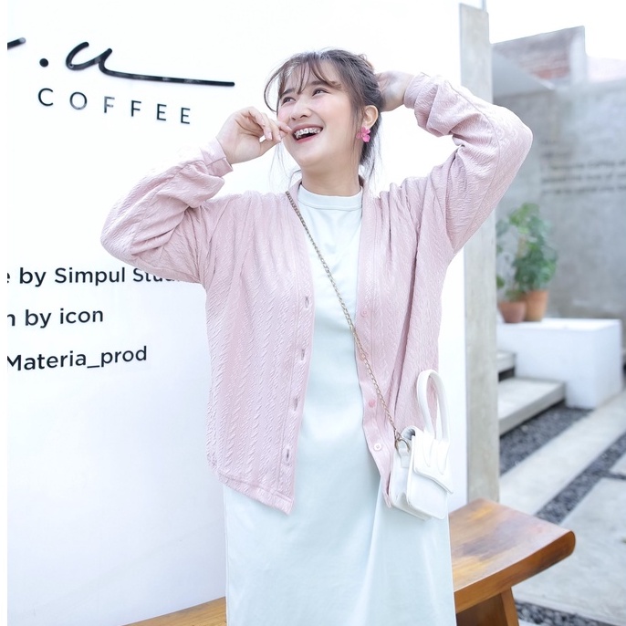 Pevita Cardigan Wanita Kancing Depan Bahan Knit Outer Wanita By Dailyofprincess