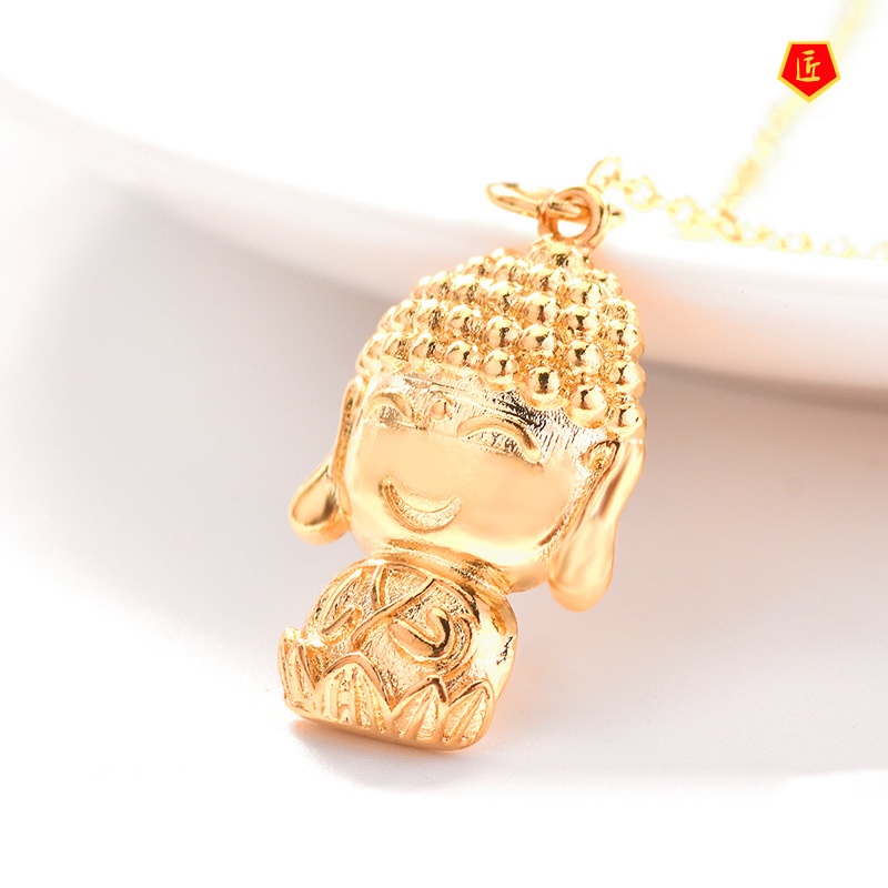 [Ready Stock]Smiling Buddha Gold Pendant Simple Temperament