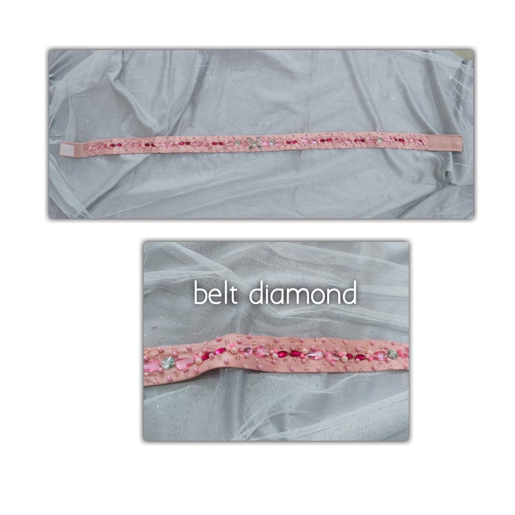 Realpict PO belt diamond ikat pinggang payet
