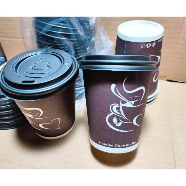 Paper cup + tutup kertas | gelas kertas | gelas kopi