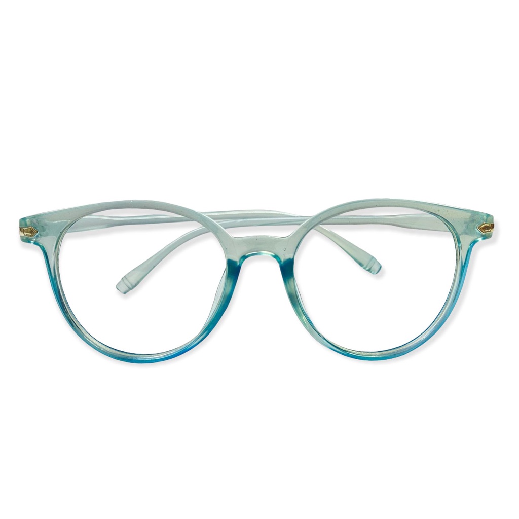 HC KACAMATA ANTI RADIASI KACA MATA 15959 Wanita  Pria Frame Sunglasses Lensa Transparan impor-HC179 TRANS BLUE