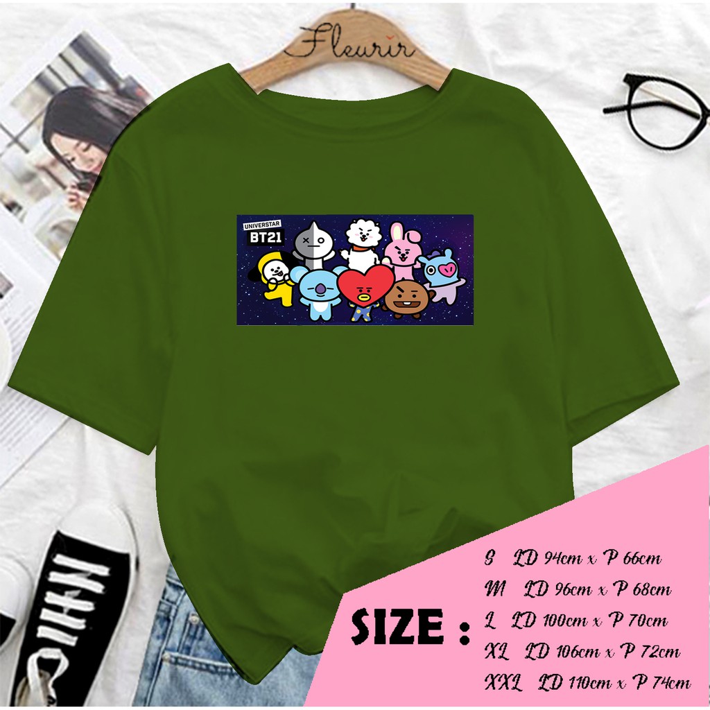 FLEURIR - KAOS UNIVERSTAR KPOP WANITA DEWASA LENGAN PENDEK TEE UNISEX WANITA