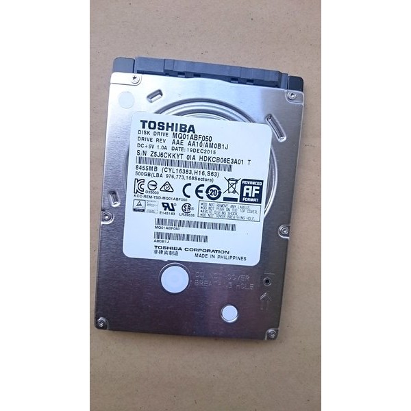 hdd laptop 2.5 1tb sata Toshiba Thin baru