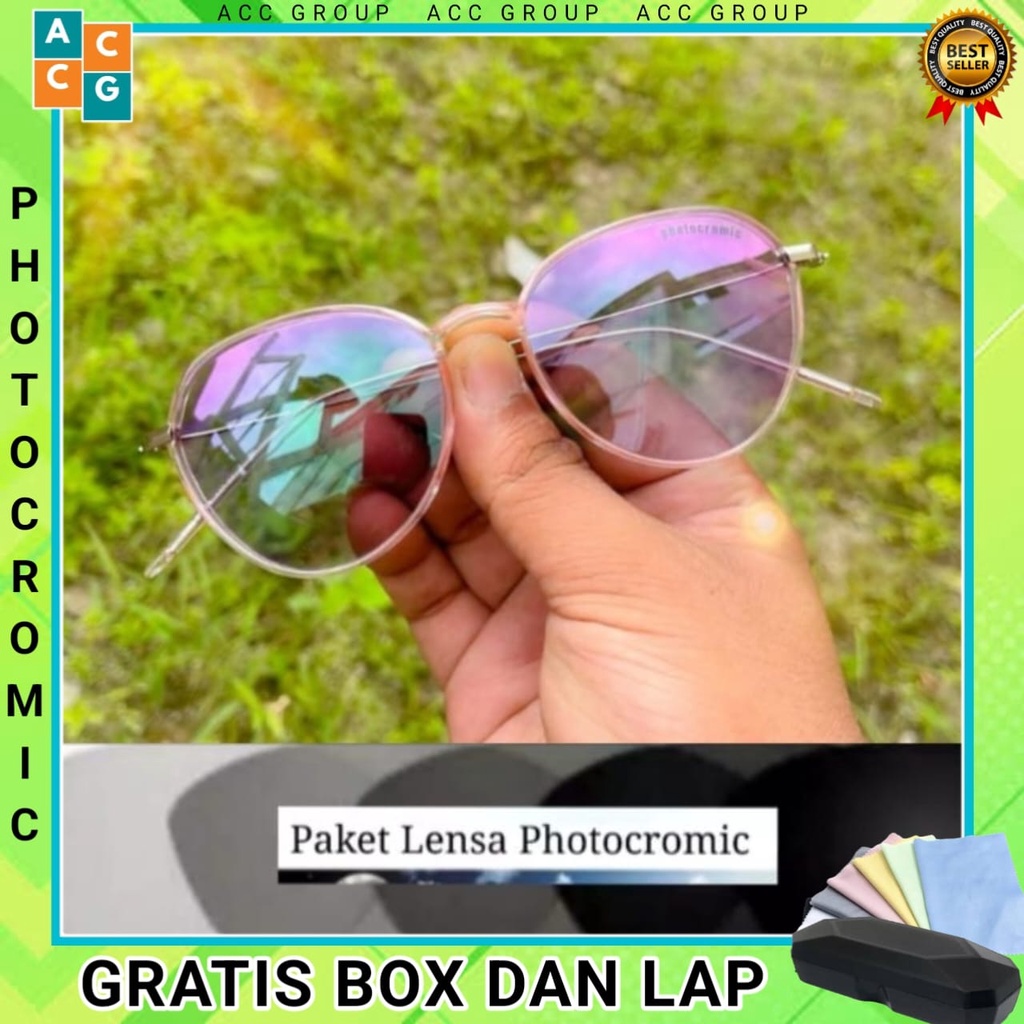 PHOTOCROMIC/KACAMATA/FRAME OPTIK/UNISEX VINTAGE NEW KACAMATA BERUBAH WARNA