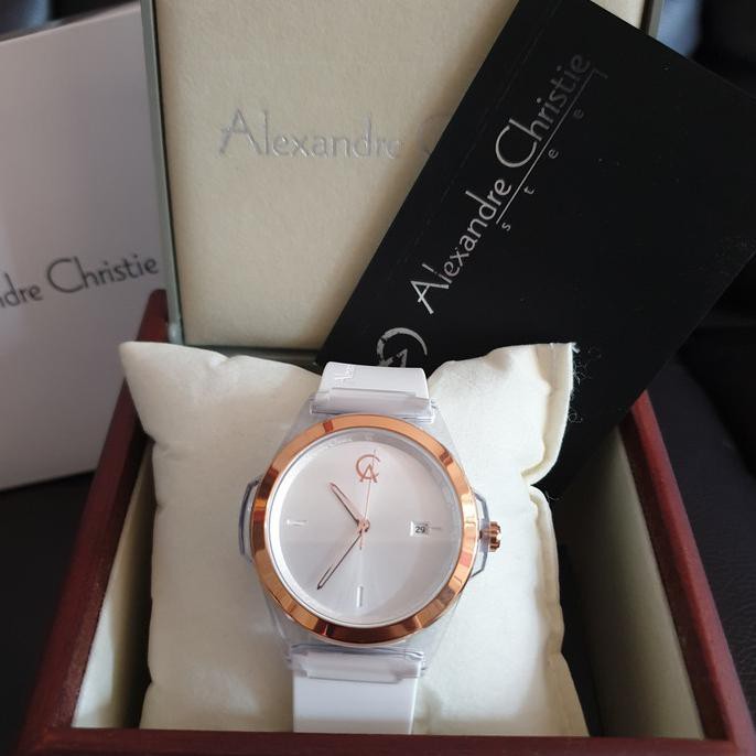 BERKUALITAS JAM TANGAN WANITA ALEXANDRE CHRISTIE 2809 - PUTIH