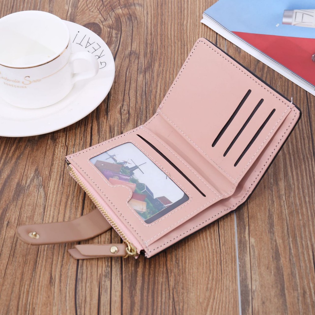 DOMPET LIPAT WANITA IMPORT MURAH KECIL KULIT NADU MINI KARTU KOIN PENDEK BRANDED BATAM PREMIUM KOREA
