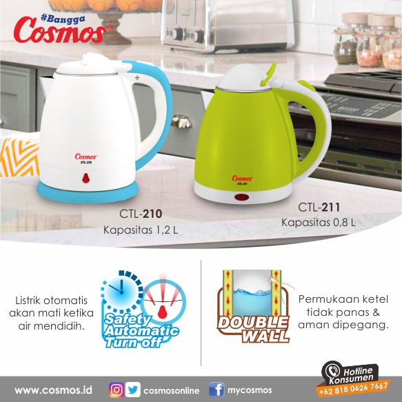 Teko Listrik Cosmos 0,8 Liter CTL-211