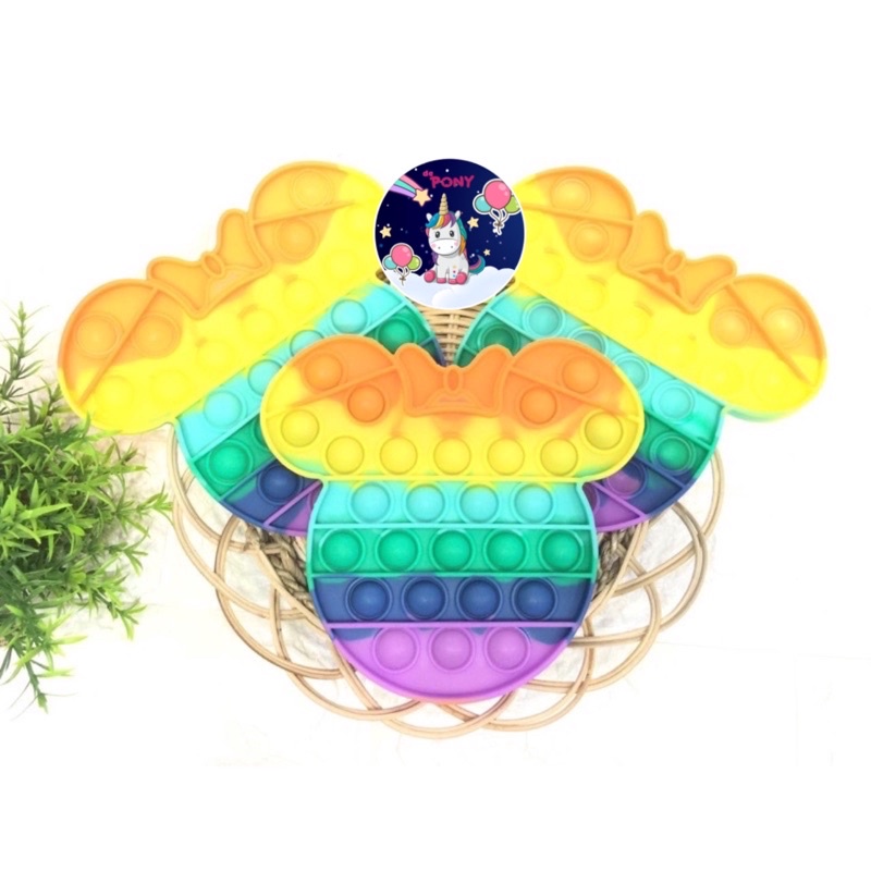 POP IT FIDGET/mainan viral tiktok/mainan pop it/mainan sensorik-Minnie Rainbow