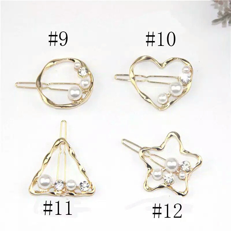 RSB  JR155 Jepit Rambut Model Pita Geometri Bahan Alloy Gaya Korea Elegan Untuk Wanita