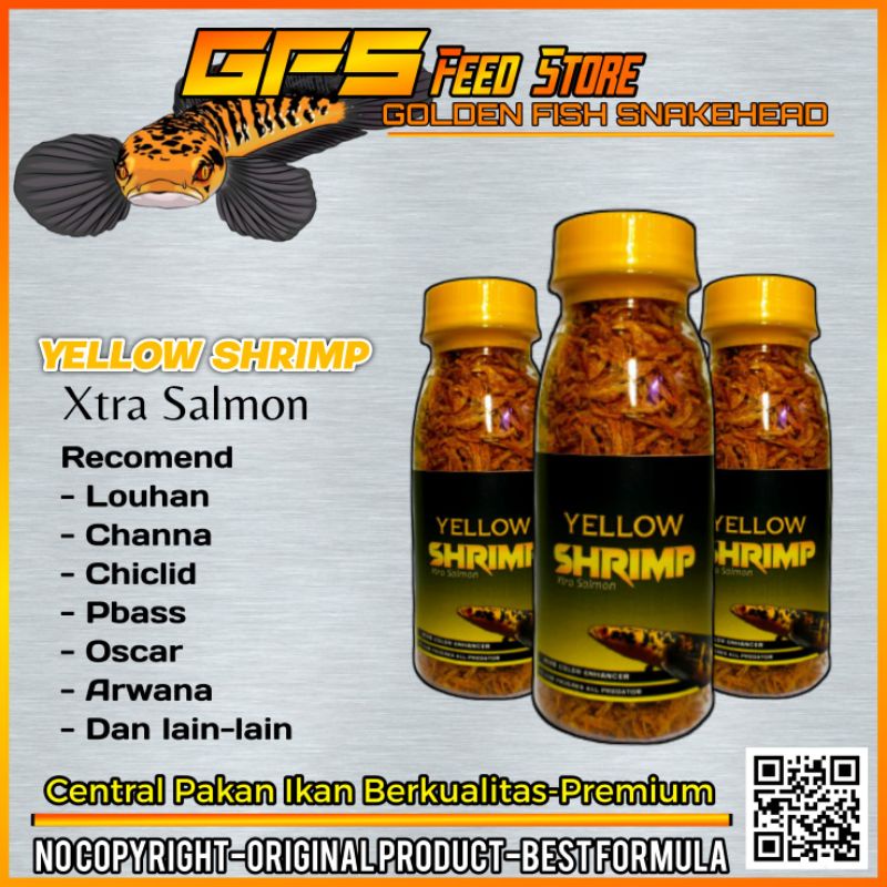 Yellow Shrimp Udang Kering Pakan Ikan kemasan Botol 100 ml