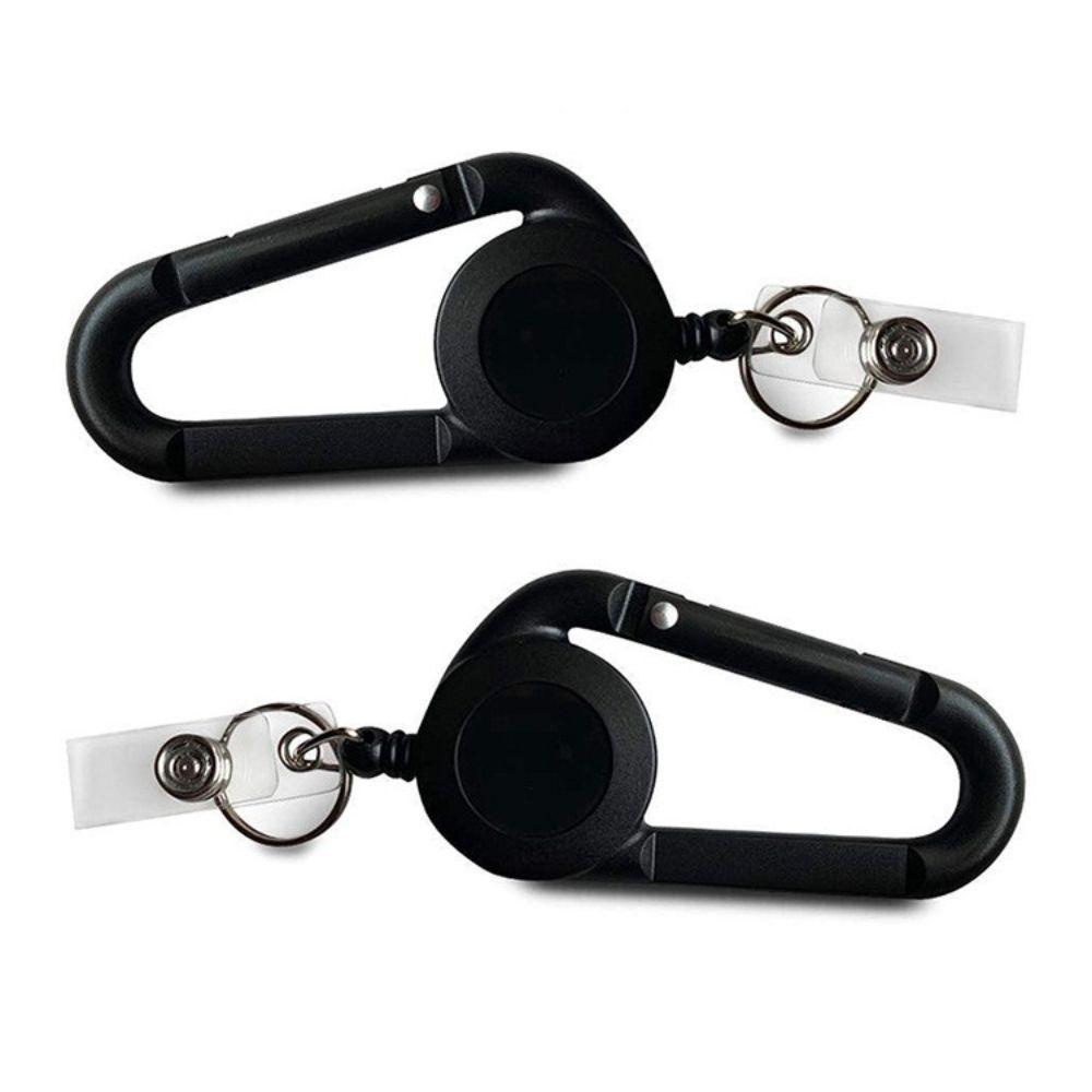 Mxbeauty Carabiner Gantungan Kunci Kantor 8warna Teleskopik Anti Hilang Card Holder Easy Pull Buckle